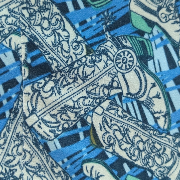 LulaRoe Cowboy Boots Print One Size Leggings - Picture 2 of 3